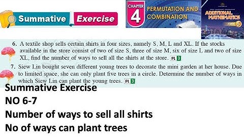 Permutation and combination summative exercise Q6 Q7 latihan sumatif form 5 kssm textbook form 5