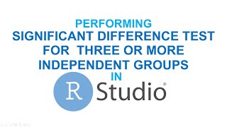 RStudio Basics | Test of Significant Difference for Three or More Groups pt. 1