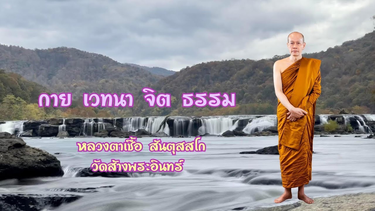 กาย เวทนา จิต ธรรม หลวงตาเชื้อ สันตุสสโก วัดส้างพระอินทร์ จังหวัดนครพนม