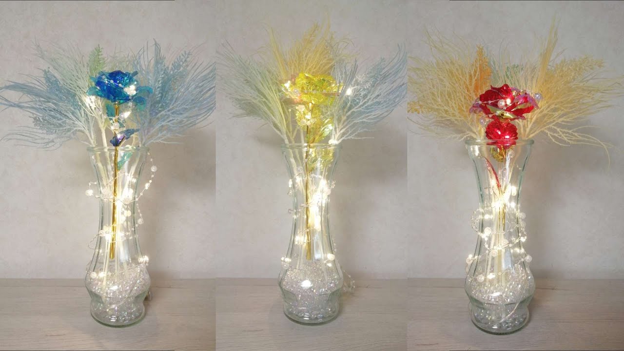 手作り一品もの 花瓶 白色 高級感 オーロラ【100均材料】防災・節電 