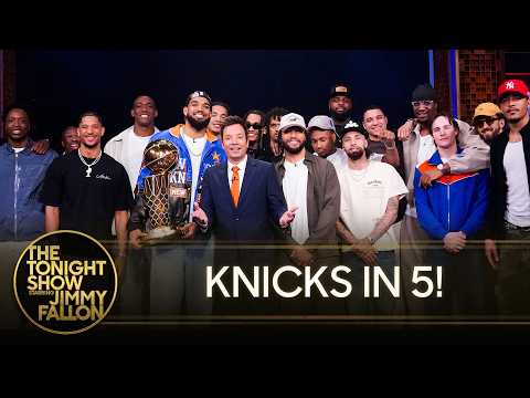 NBA Champion New York Knicks Crash Jimmy's Monologue | The Tonight Show Starring Jimmy Fallon