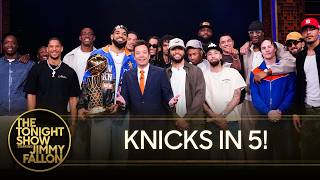 NBA Champion New York Knicks Crash Jimmy's Monologue | The Tonight Show Starring Jimmy Fallon