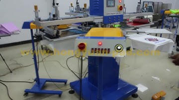 Automatic 3 Colors  Screen Printing Machine For Printing T-shirts and Bags