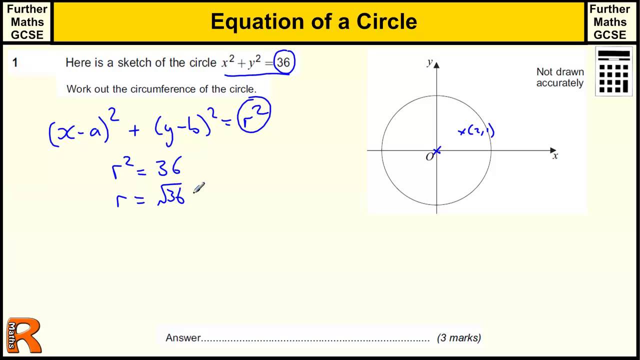 Find Equation of a Circle given Centre and Radius (solutions Intended For Equations Of Circles Worksheet
