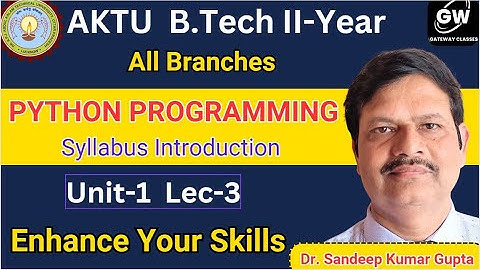 Python Programming I  Unit-1 I  Lec-3 by Sandeep Sir