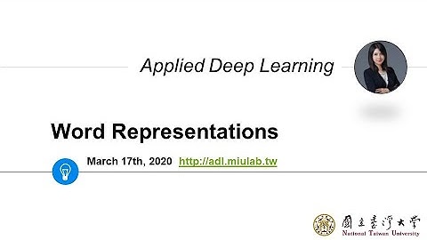 ADL Lecture 3.1: Word Representations (20/03/17)