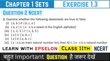 Class 11th Maths | Chapter 1 Sets | Exercise 1.3 Q2 | NCERT Solution 2024