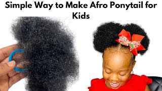 Diy: Very simple and easy way to make Afro detachable ponytail for kids