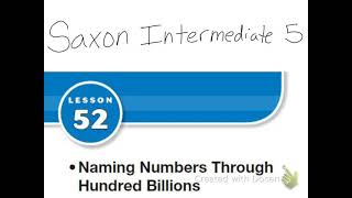 Saxon Math Intermediate 5 Lesson 52