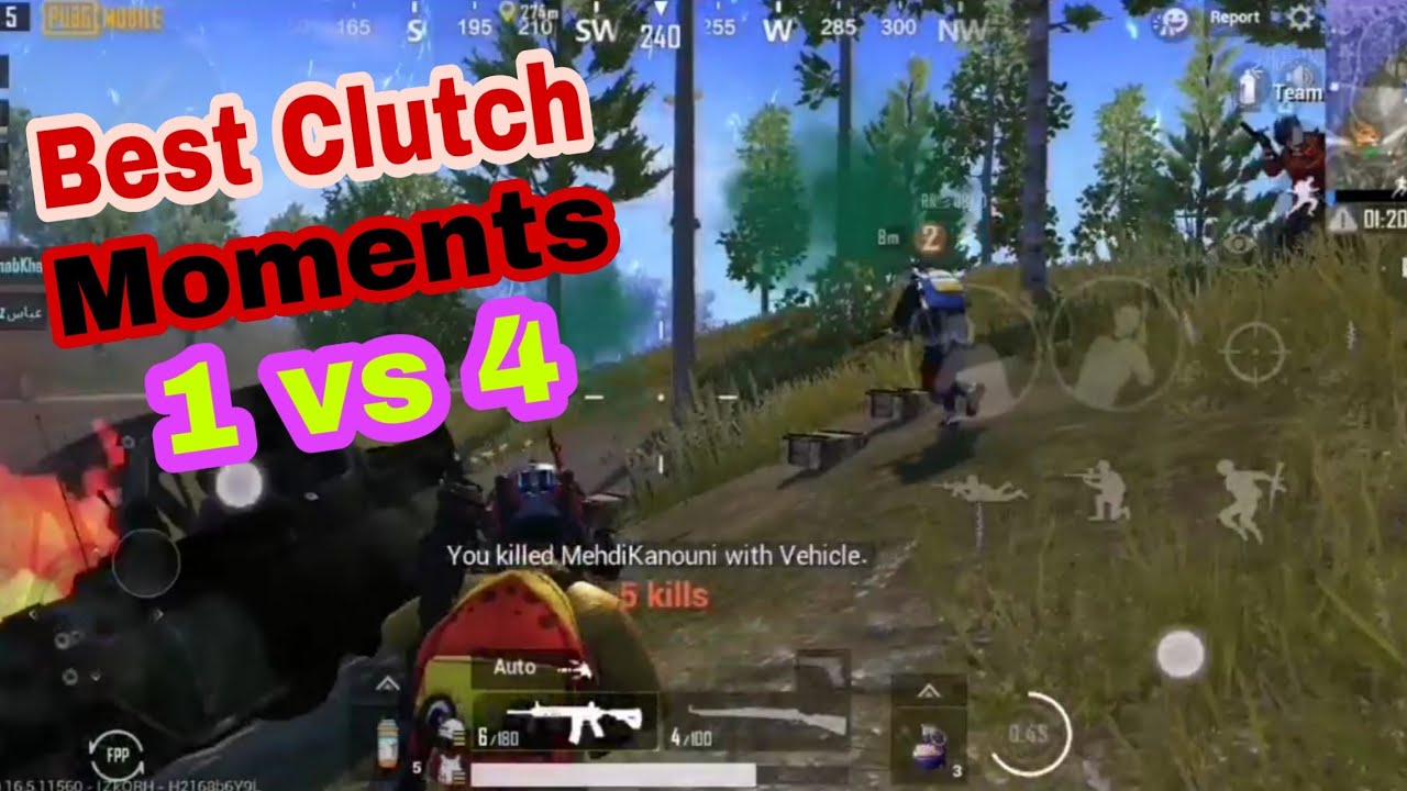 Best Clutch Moments In PUBG Mobile || 1 vs 4 - YouTube