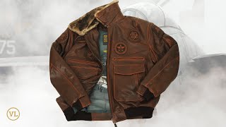 Top Gun Jolly Rogers Flight Leather Jacket brown art. 322