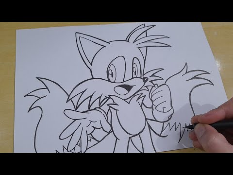 Como desenhar o TAILS (S0NIC) passo a passo, fácil e rápido 