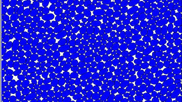 Level-Sets-DEM simulation: Infinite 2d shear test with arbitrary shaped particles