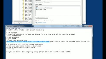 How to delete a Registry entry? (Error Deleting Key, Windows 7)