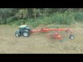 3 трактора в поле. Покос травы и изготовление рулонов