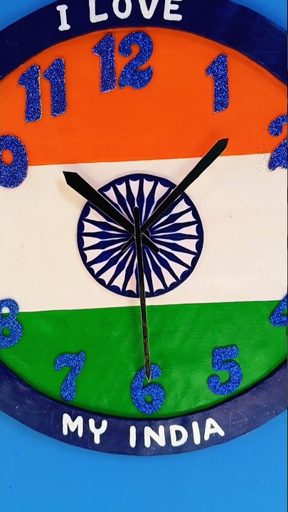 🇮🇳 How To Make Wall Clock With Cardboard 🕙 Flag Craft 🇮🇳 #shorts #craft #viral #trending