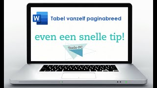 Snelle Korte Tip: tabel automatisch paginabreed