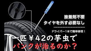 一匹¥42の芋虫?でパンクが直る?(タイヤ修理ラバーネイル)