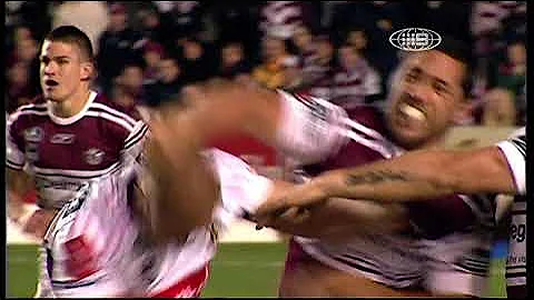 Steve Matai BIG HIT on Cameron Smith Michael Crock...