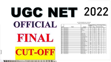 OFFICIAL :- UGC NET 2022 CUT OFF | UGC NET EXAM CUTOFF 2022 | UGC NET RESULT 2022