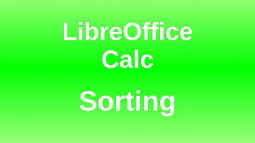 LibreOffice Calc - Sort
