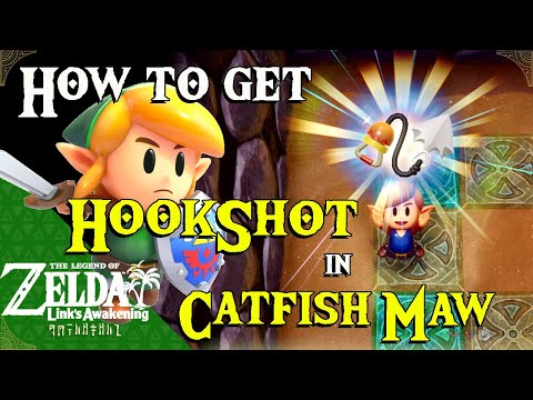 Видео: Zelda: Link's Awakening - подземелье Catfish's Maw объяснено, как получить Hookshot