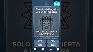 ¿Cuántos triángulos ves? Solo el 2% lo sabe 🔺 #RetoVisual #Acertijos #Shorts