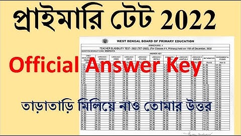 official answer key primary TET 2022 || Math Tricks by Hasnat