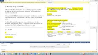CRM 2013 Creating A Mail Merge Quote Form