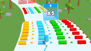 Crayon Rush 3D - All Levels Gameplay (Level 1-5)