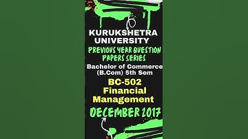 Financial Management Kuk M.Com 5th Sem December 2019 Previous Year Question Paper Exam Capital Rj