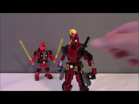 LADY DEADPOOL AND KIDPOOL BUILDING BLOCK MOCS BY BWTMT BRICKWORKS