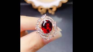 龍騰寶石 S925 天然 8X10mm 紅石榴戒指 #石榴石戒指 #寶石戒指 #紅石榴 #彩色寶石 #石榴石 #紅石榴戒指 #寶石 #Garnet #Abrasive @longterm-gem888