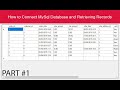MySQL VB.NET Tutorial 1 : Getting Started and MySql database Connection and Retrieving  records