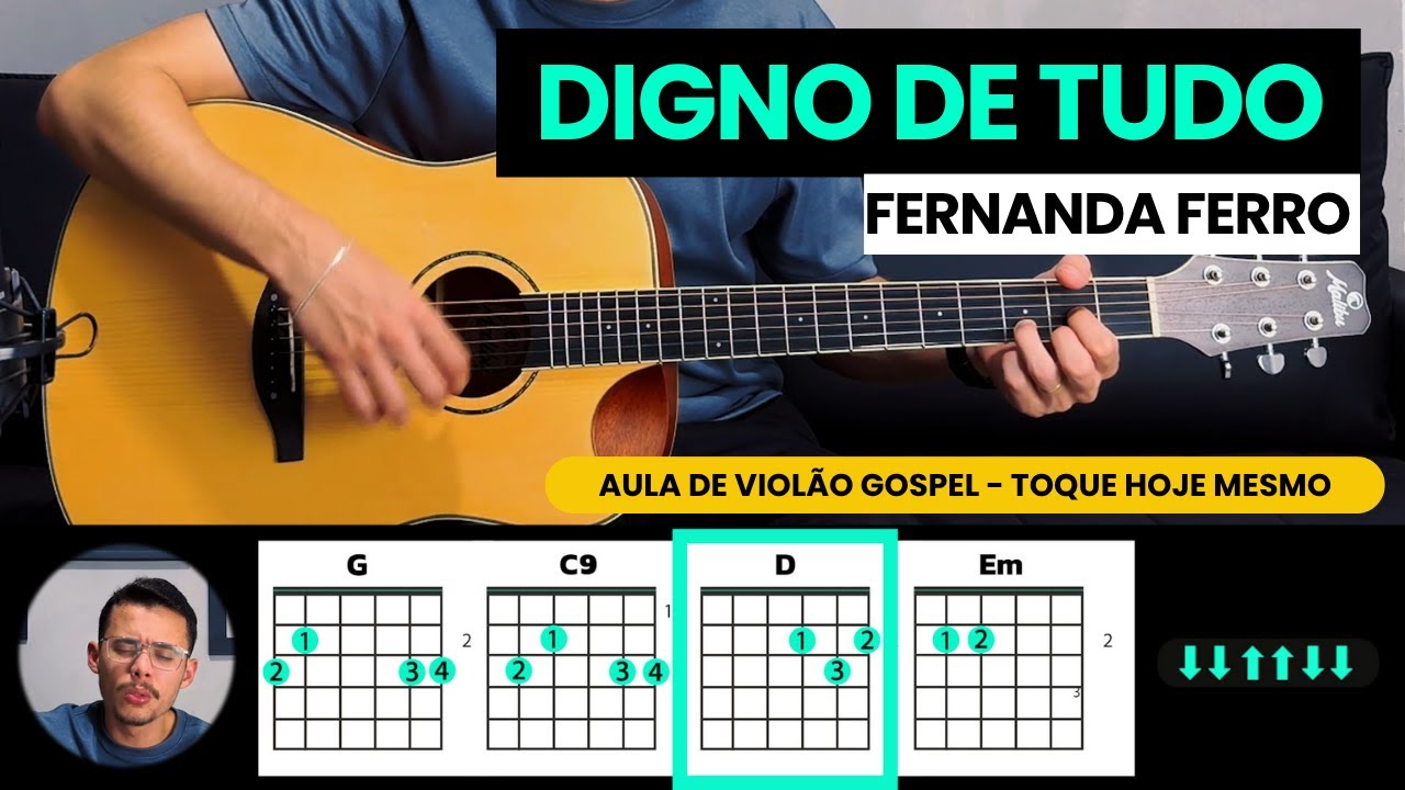 Digno de Tudo | Cifra Simplificada | Para Iniciantes | Aula De Violão