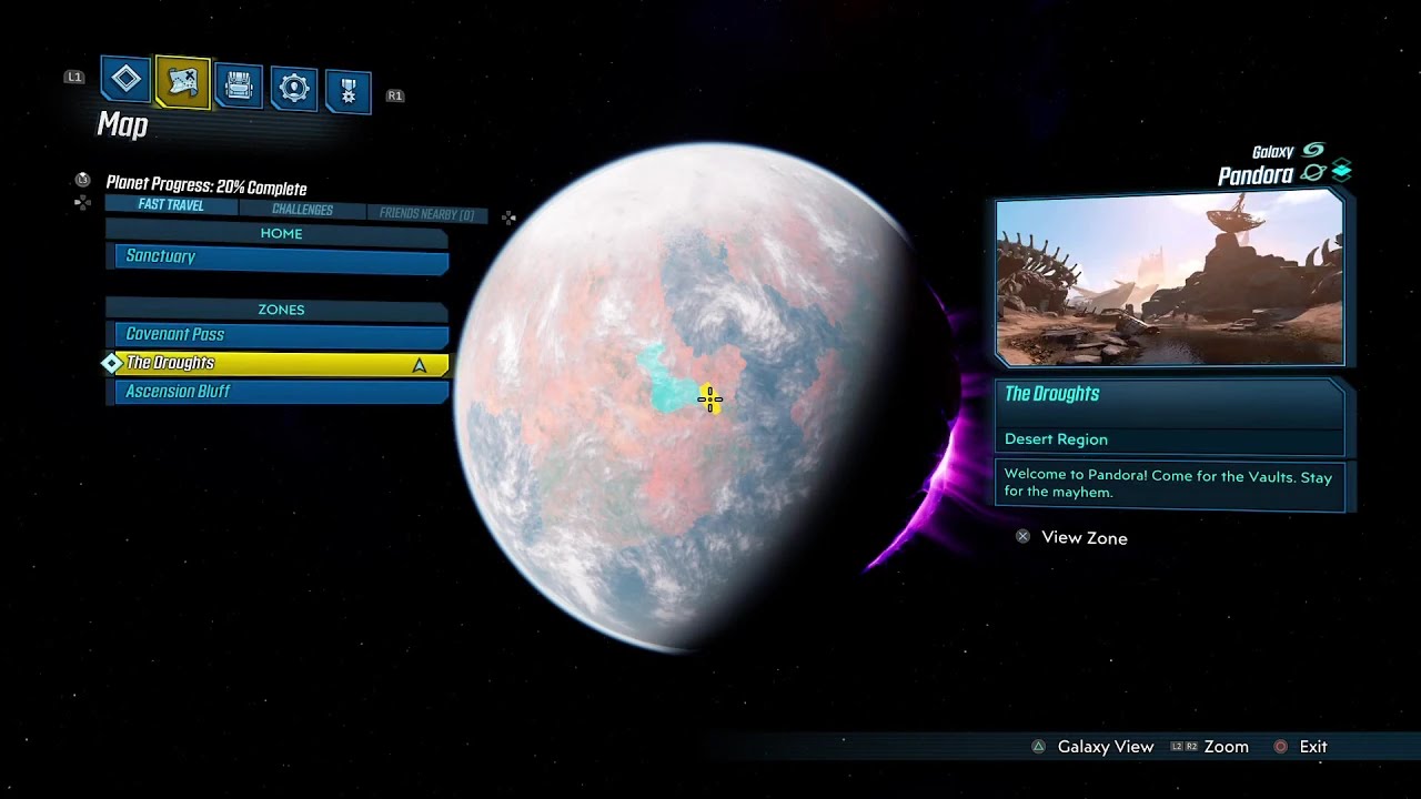 borderlands 3 pandora fast travel locations