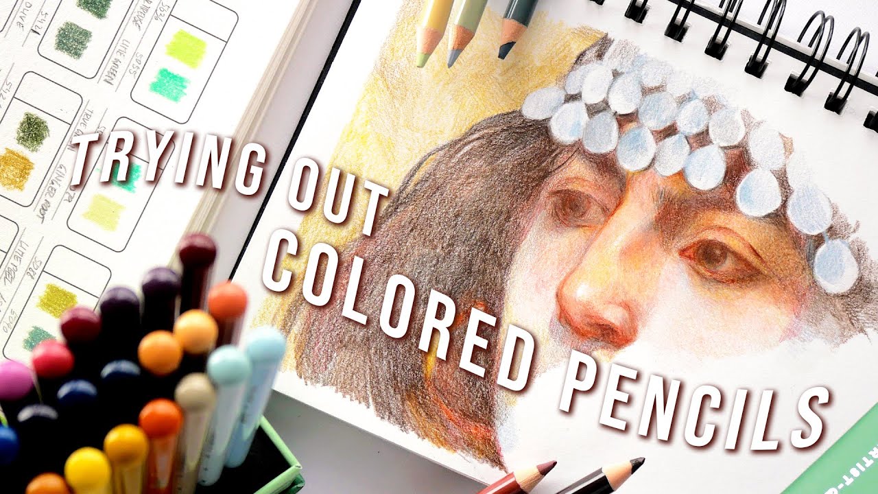 DRAW WITH ME ★ ARRTX 126 colored pencils swatches & review ★ sketching color studies