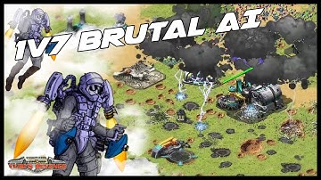 Red Alert 2 - Almost obliterated - 1v7 BRUTAL AI