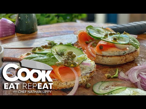 Smoked Salmon Cream Cheese Bagel | Blackstone Griddles