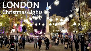 London Christmas Lights Walking Tour in 4K - Covent Garden and Seven Dials, England 🇬🇧