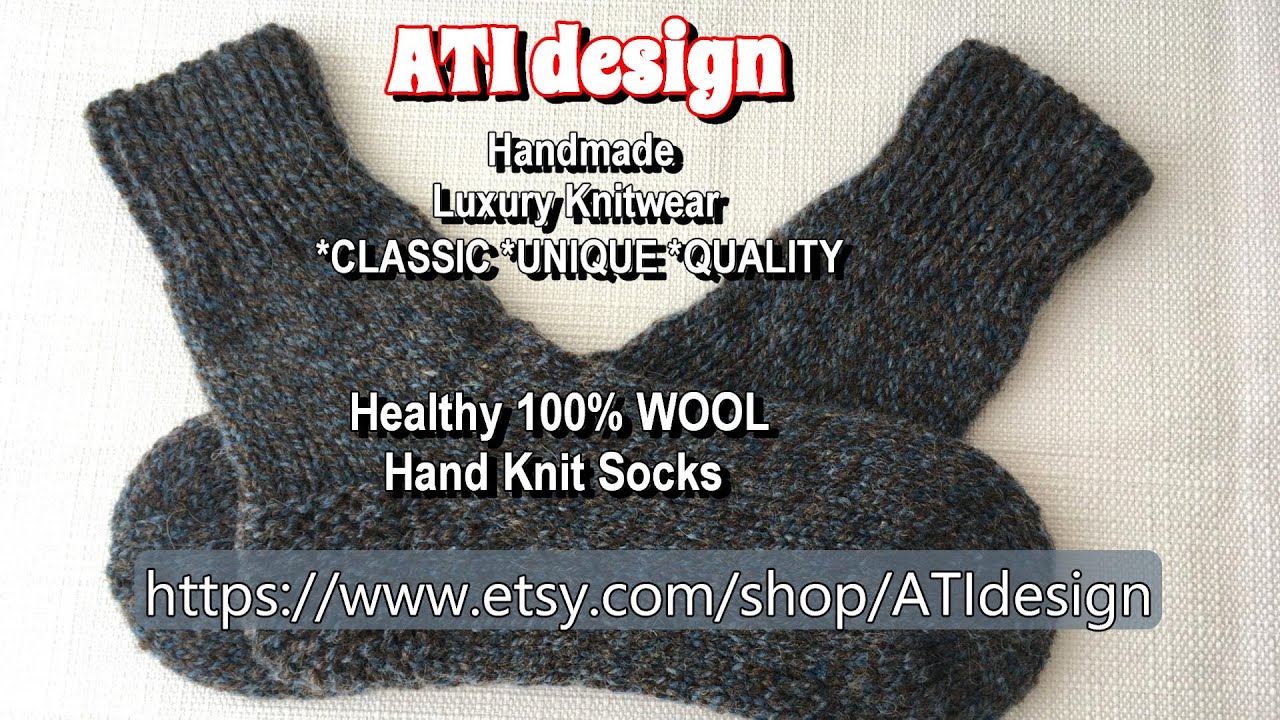 Hand Knit with Positive Reiki Energy: Healthy 100% WOOL Socks 💖 ATI Design Luxury Knitwear
