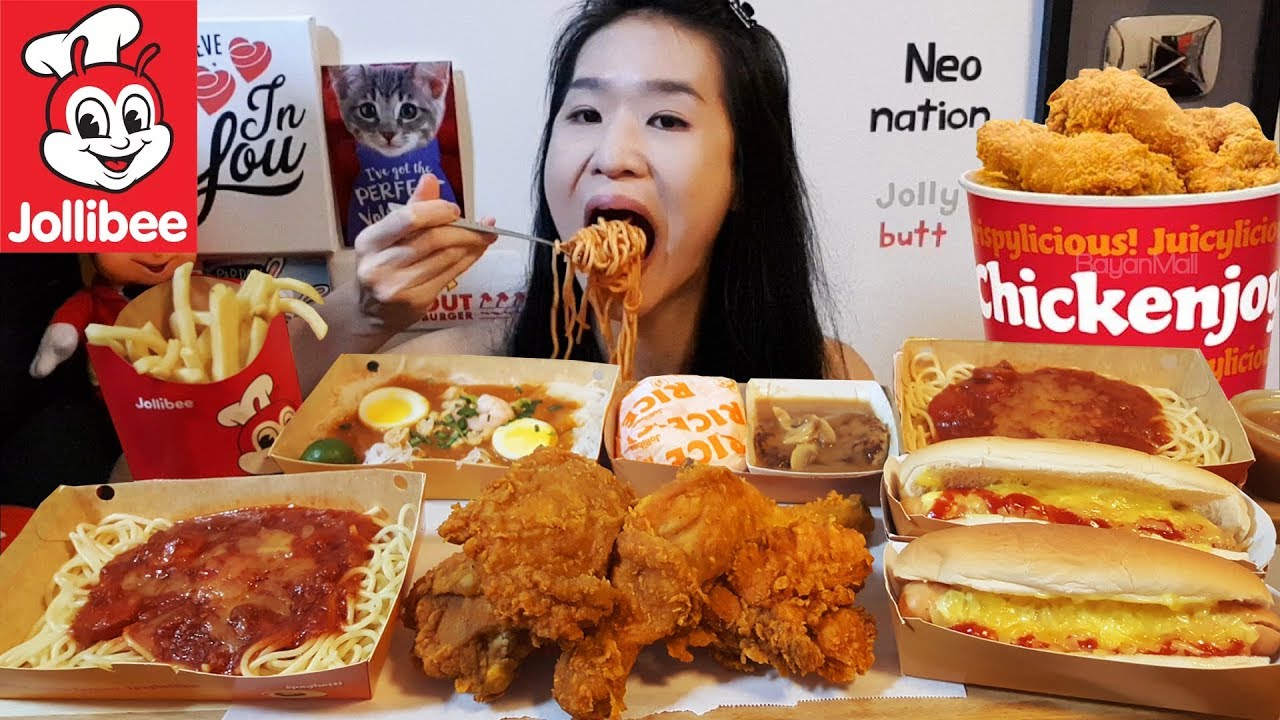 JOLLIBEE VARIETY FEAST! Burger Steak, Fiesta Noodles, Spaghetti, Hot