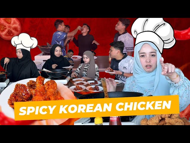 AYAM KOREA 3X SPICY 🍗 HABIS SEMUA AI TEAM TERNGANGA MULUT!!!🔥🔥🔥 class=