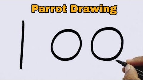 How to Draw Parrot From Number 100 | Easy Parrot Drawing | Beautiful Bird drawing | Birds Drawing