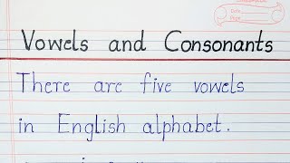 Vowels and Consonants