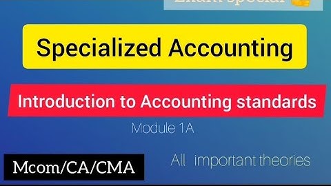 Specialized Accounting|sem 1| MCOM|Module 1A|Introduction to Accounting standards|@viswateaching