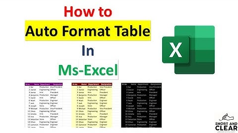 How to Auto Format Table in Ms-Excel | Excel Tricks