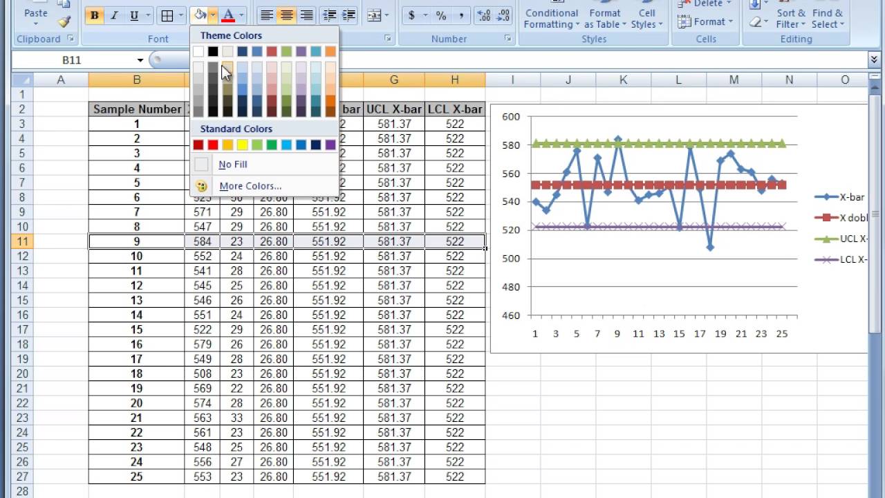 Xbar And S Chart Excel