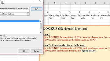 7. IGCSE ICT - Data Analysis - Functions (HLOOKUP)