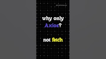 Why only Axios? Not fetch in the React app? #react #axios #javascript